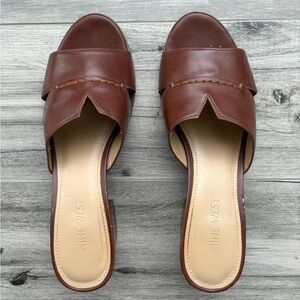 Nine West Women's Griselda Block Heel Sandal Tan Size 7